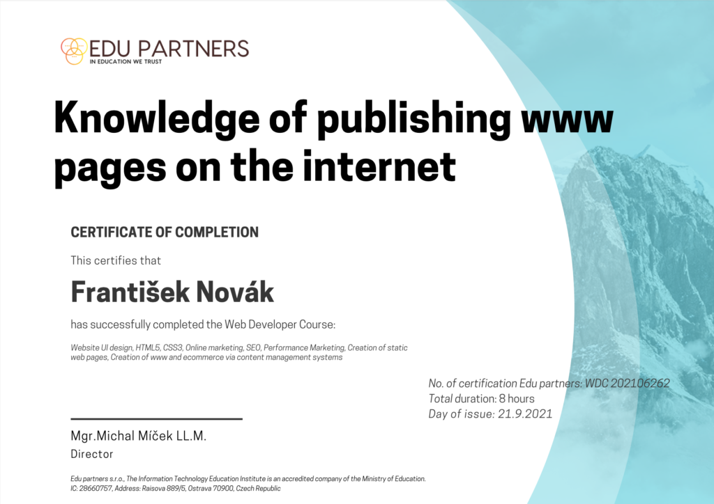 Certifikát tvorba www